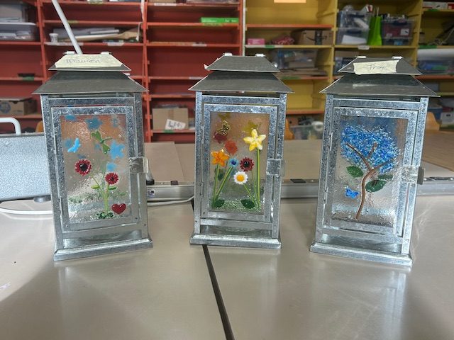 Fused Glass Garden Lanterns